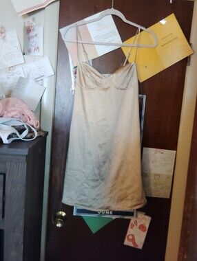 AREA STARS Gold Silky Slip Dress - Size Small 🆕